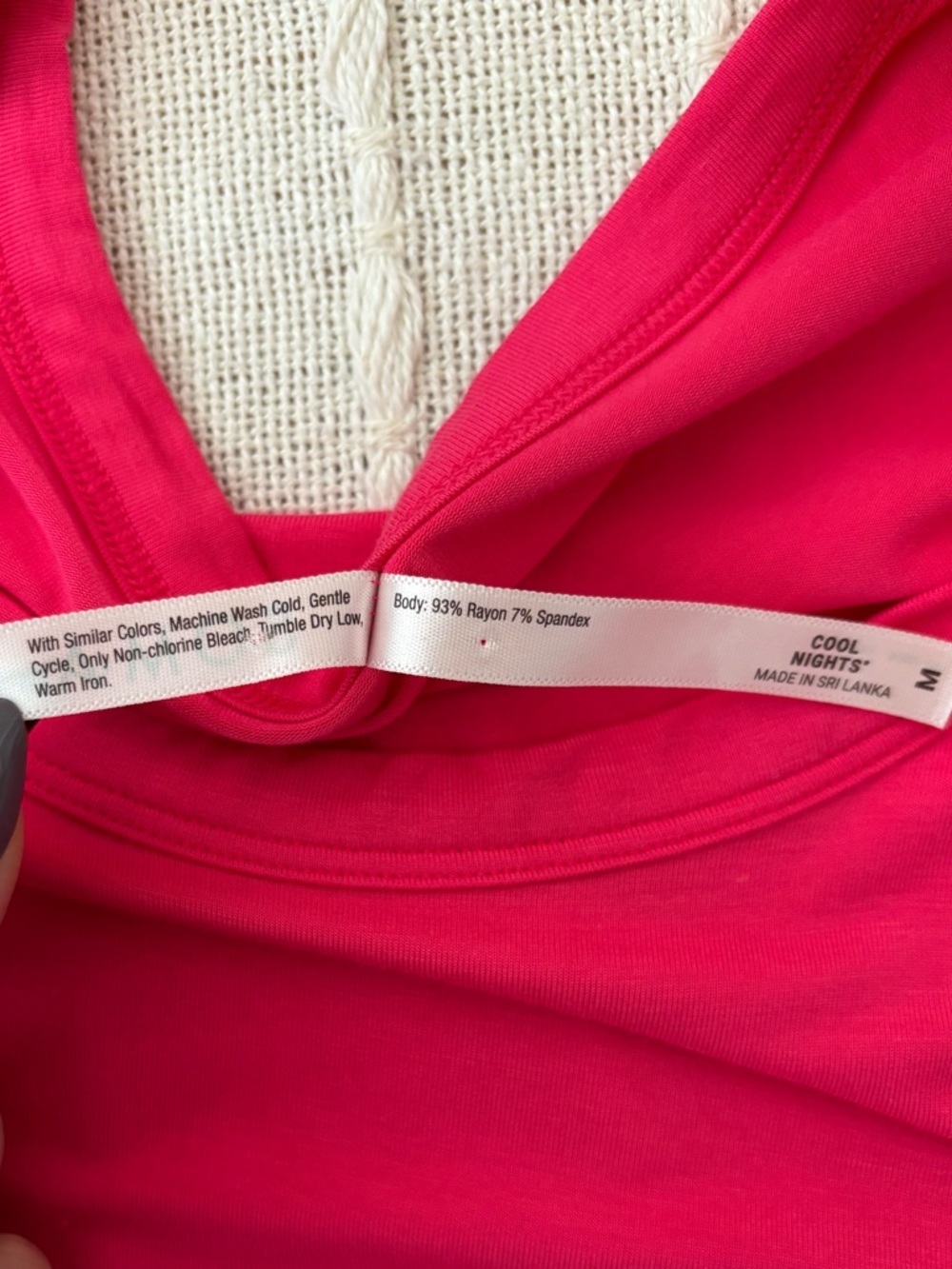 Soma Cool Nights Pink Long Tank Sleep Dress With Side Slit Size M - Picture 7 of 10